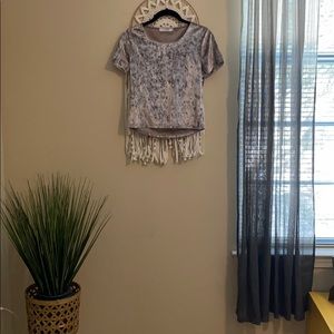 Velvet Nude Short Sleeved Crop Top